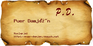 Puer Damján névjegykártya